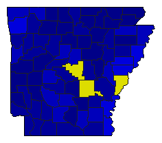 2020 Arkansas County Map of General Election Results for Senator