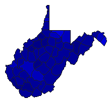 2020 West Virginia County Map of General Election Results for Senator