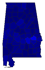 2022 Alabama County Map of General Election Results for State Auditor
