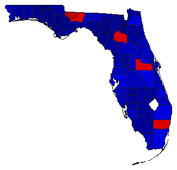 2022 Florida County Map of General Election Results for State Treasurer