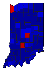 2022 Indiana County Map of General Election Results for Senator