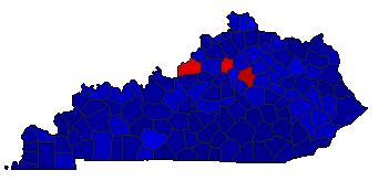 2022 Kentucky County Map of General Election Results for Senator