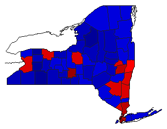 2022 New York County Map of General Election Results for Senator