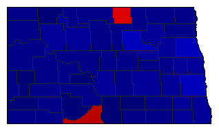 2022 North Dakota County Map of General Election Results for Agriculture Commissioner