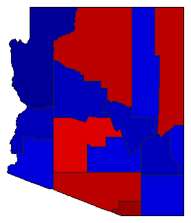 2022 Arizona County Map of General Election Results for Secretary of State