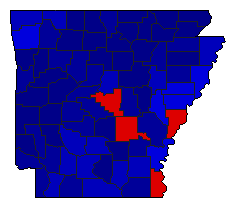 2022 Arkansas County Map of General Election Results for Attorney General