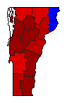 2022 Vermont County Map of General Election Results for Senator