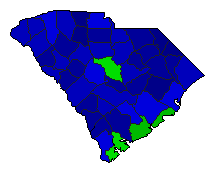 2024 South Carolina County Map of Republican Primary Election Results for President