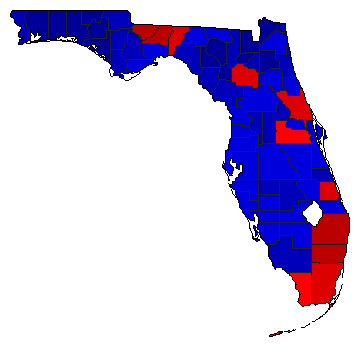 2004 Florida County Map of General Election Results for President