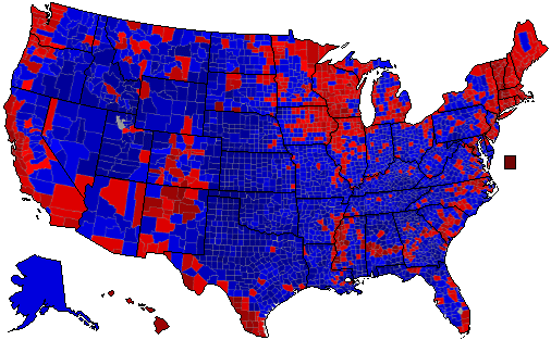 2008 Election Results Map by County