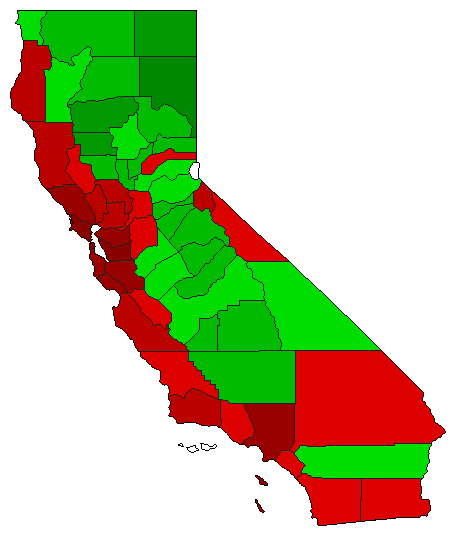 2021 California County Map of General Election Results for Governor