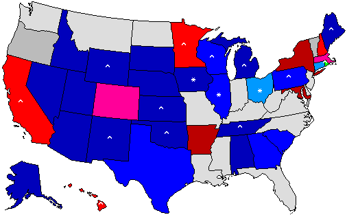 2010 Gubernatorial Polls Map