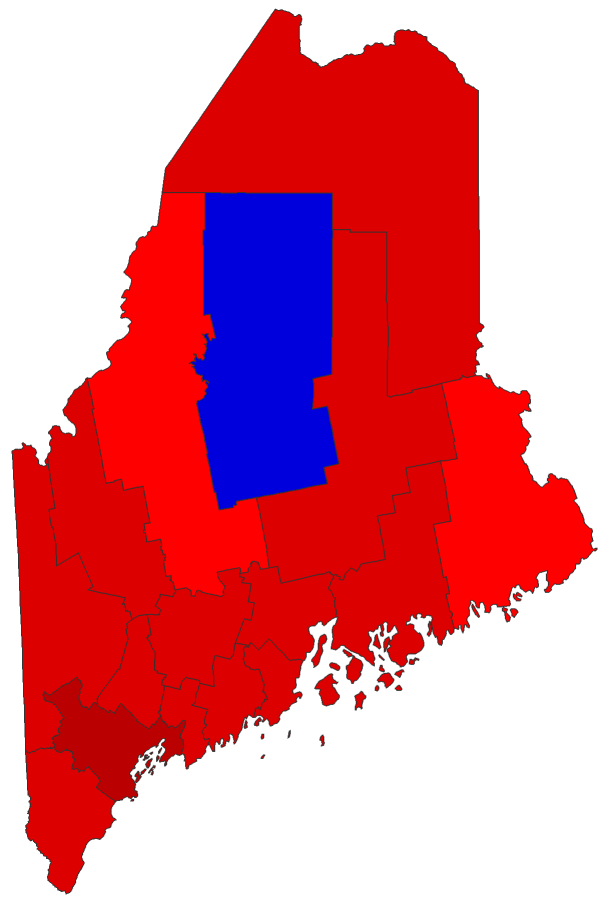 2012 Presidential General Election - Maine Election County Map