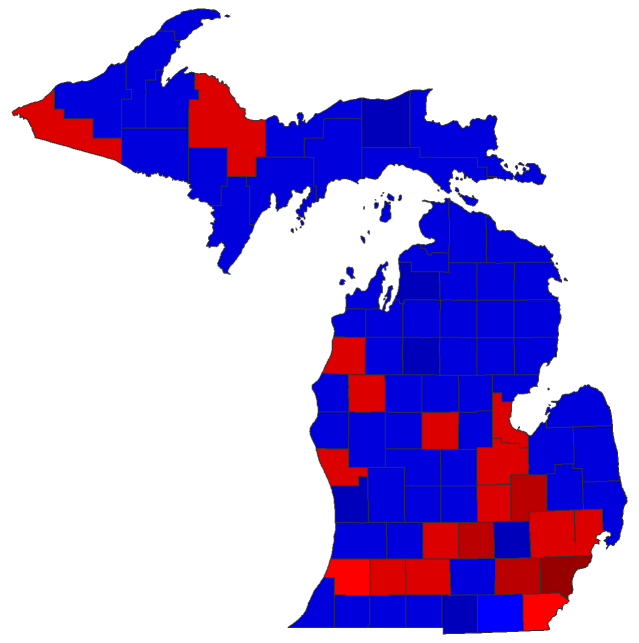 2012 Presidential General Election - Michigan Election County Map