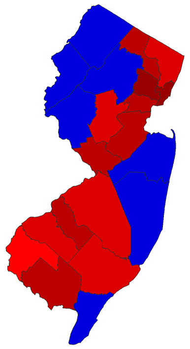 2012 Presidential General Election - New Jersey Election County Map
