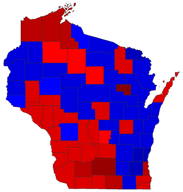 2012 Presidential General Election - Wisconsin Election County Map