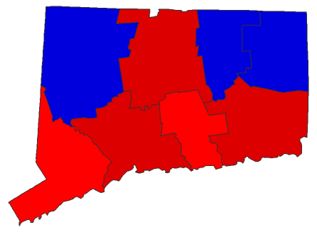 2014 Gubernatorial General Election - Connecticut Election County Map