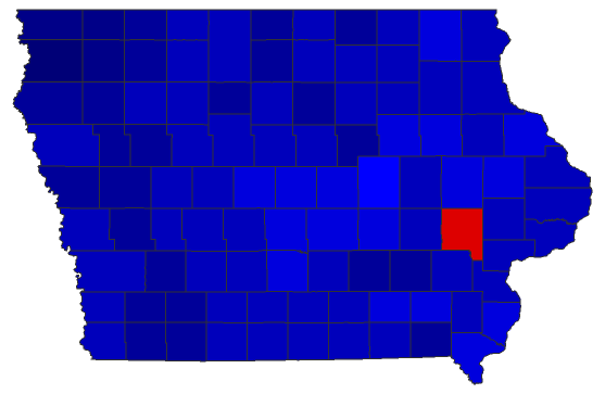 2014 Gubernatorial General Election - Iowa Election County Map