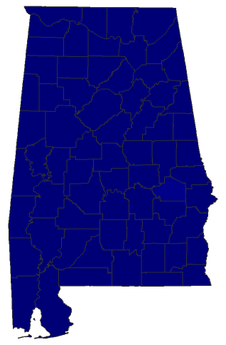 2014 Senatorial General Election - Alabama Election County Map
