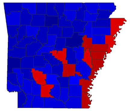 2014 Senatorial General Election - Arkansas Election County Map