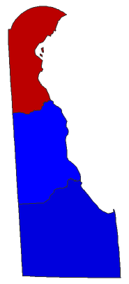 2014 Senatorial General Election - Delaware Election County Map