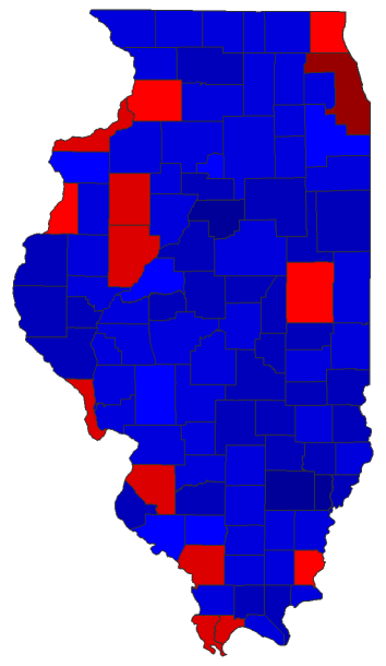 2014 Senatorial General Election - Illinois Election County Map