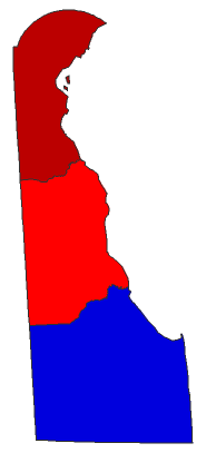 2016 Gubernatorial General Election - Delaware Election County Map