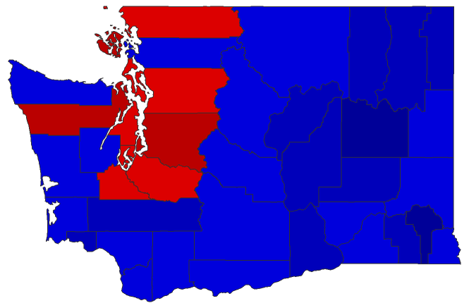 2016 Gubernatorial General Election - Washington Election County Map