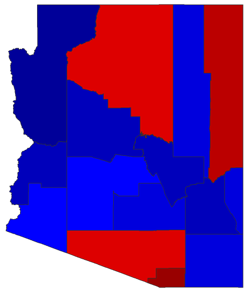 2016 Presidential General Election - Arizona Election County Map