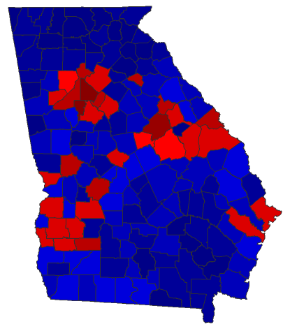 2016 Presidential General Election - Georgia Election County Map