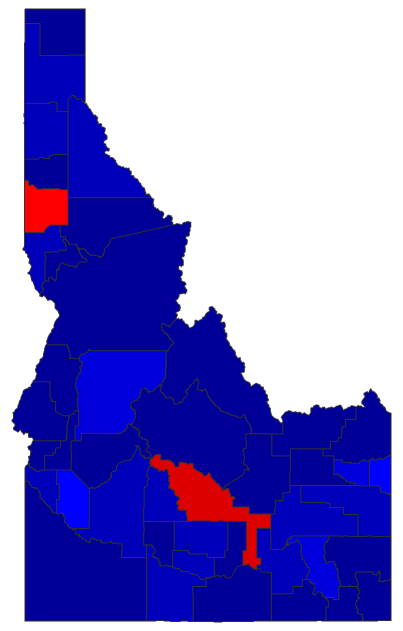 2016 Presidential General Election - Idaho Election County Map