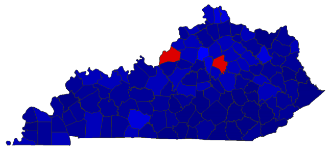 2016 Presidential General Election - Kentucky Election County Map
