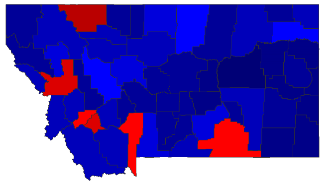 2016 Presidential General Election - Montana Election County Map