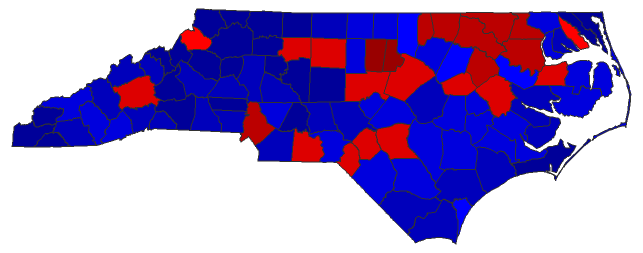 2016 Presidential General Election - North Carolina Election County Map