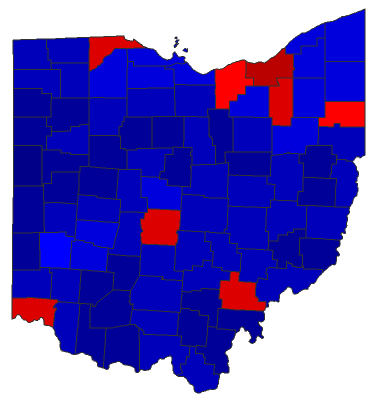 2016 Presidential General Election - Ohio Election County Map