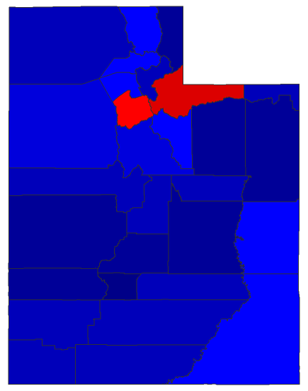 2016 Presidential General Election - Utah Election County Map