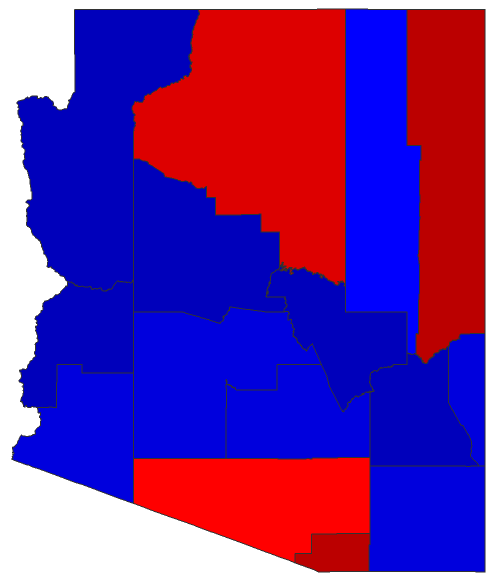 2016 Senatorial General Election - Arizona Election County Map