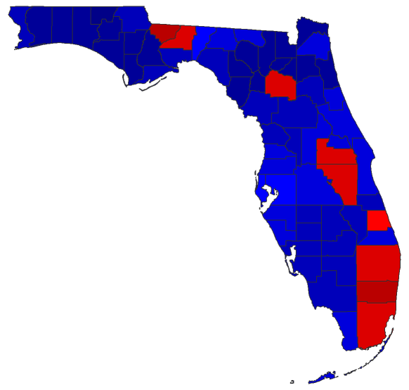 2016 Senatorial General Election - Florida Election County Map