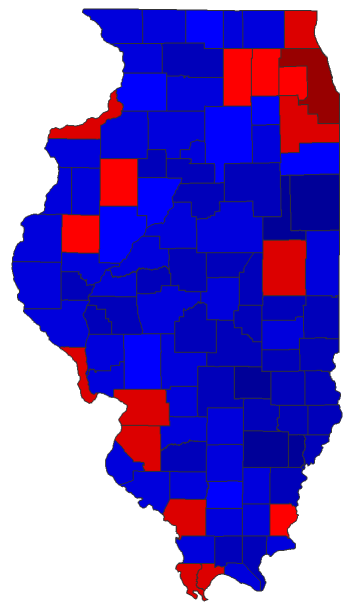 2016 Senatorial General Election - Illinois Election County Map