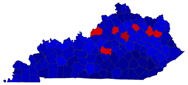 2016 Senatorial General Election - Kentucky Election County Map