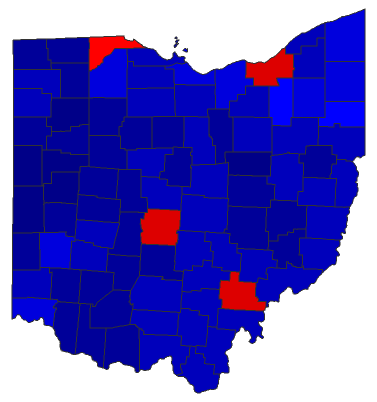 2016 Senatorial General Election - Ohio Election County Map