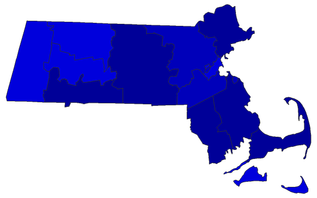 2018 Gubernatorial General Election - Massachusetts Election County Map