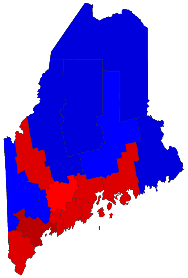 2018 Gubernatorial General Election - Maine Election County Map