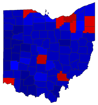 2018 Gubernatorial General Election - Ohio Election County Map