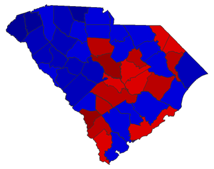 2018 Gubernatorial General Election - South Carolina Election County Map