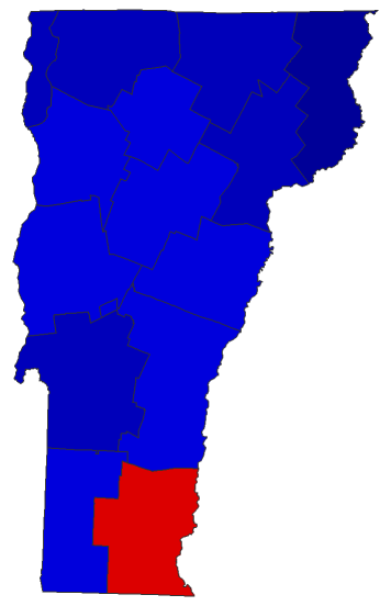 2018 Gubernatorial General Election - Vermont Election County Map
