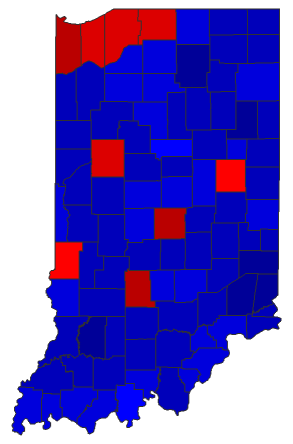 2018 Senatorial General Election - Indiana Election County Map