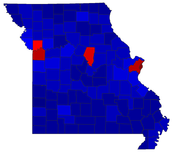 2018 Senatorial General Election - Missouri Election County Map