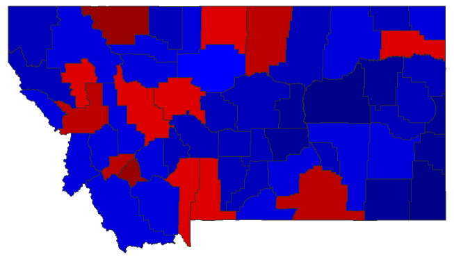2018 Senatorial General Election - Montana Election County Map