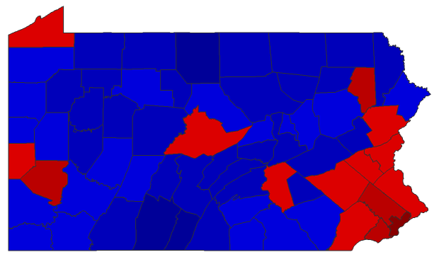 2018 Senatorial General Election - Pennsylvania Election County Map